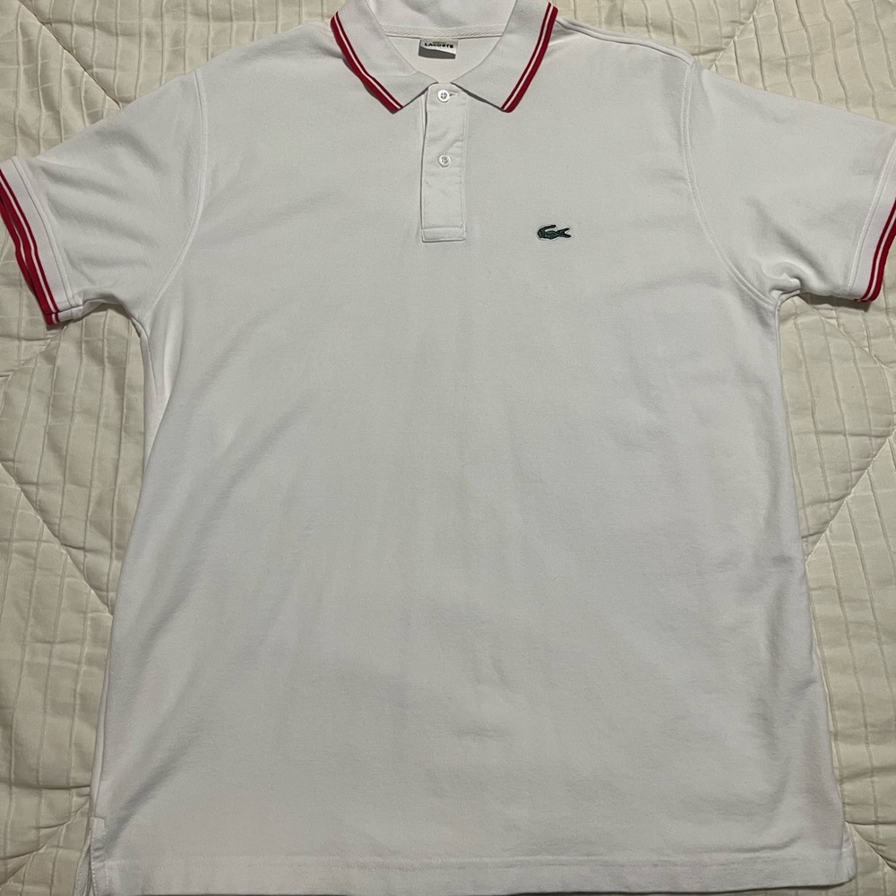 Lacoste polo white XL
